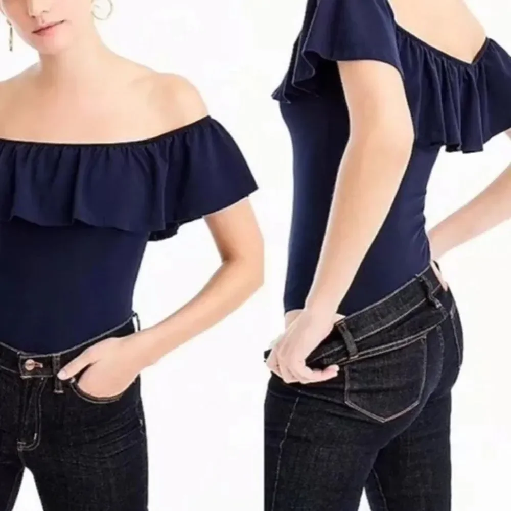 J.Crew navy blue off the shoulder bodysuit
